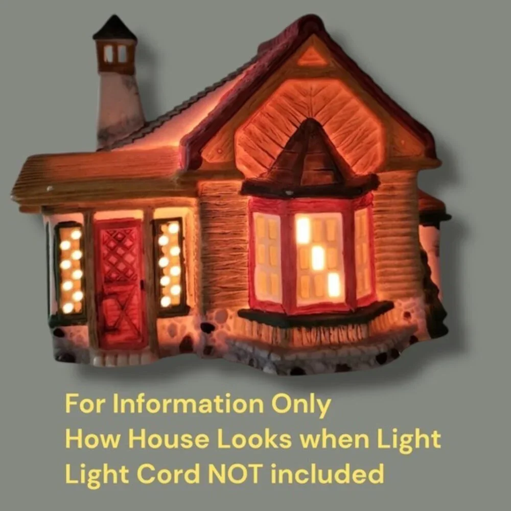 Vintage Holiday Village Illuminated House Porcelain OurTown Series 1992